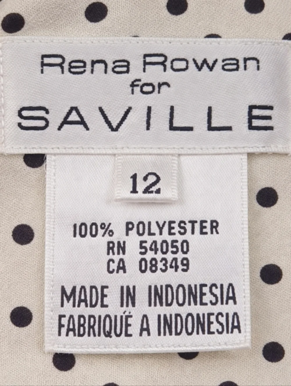 Rena Rowan| Vintage Cream Polka Dot High-Neck Blouse - Picture 5 of 11